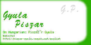 gyula piszar business card